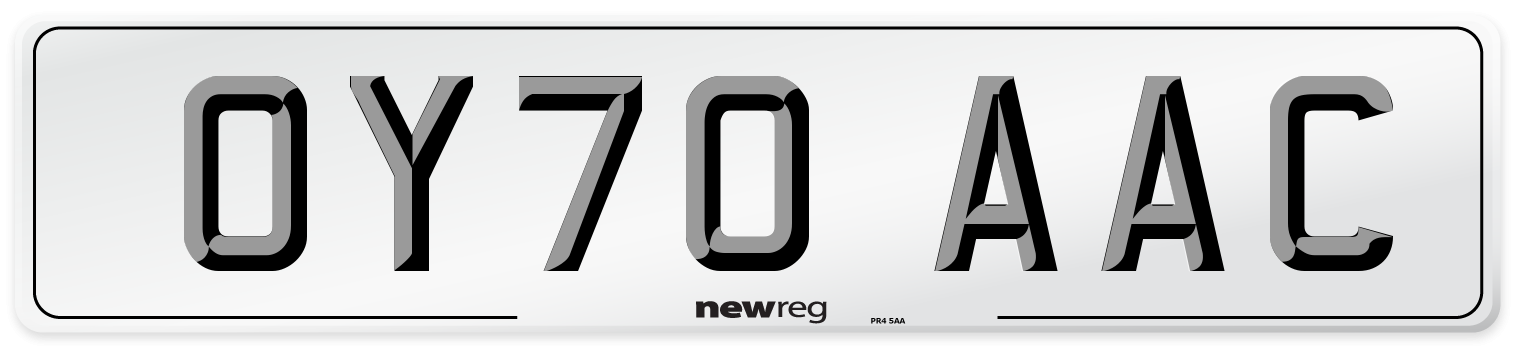 OY70 AAC Number Plate from New Reg